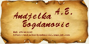 Anđelka Bogdanović vizit kartica